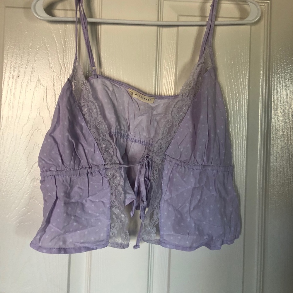 Pacsun tie front lace tank